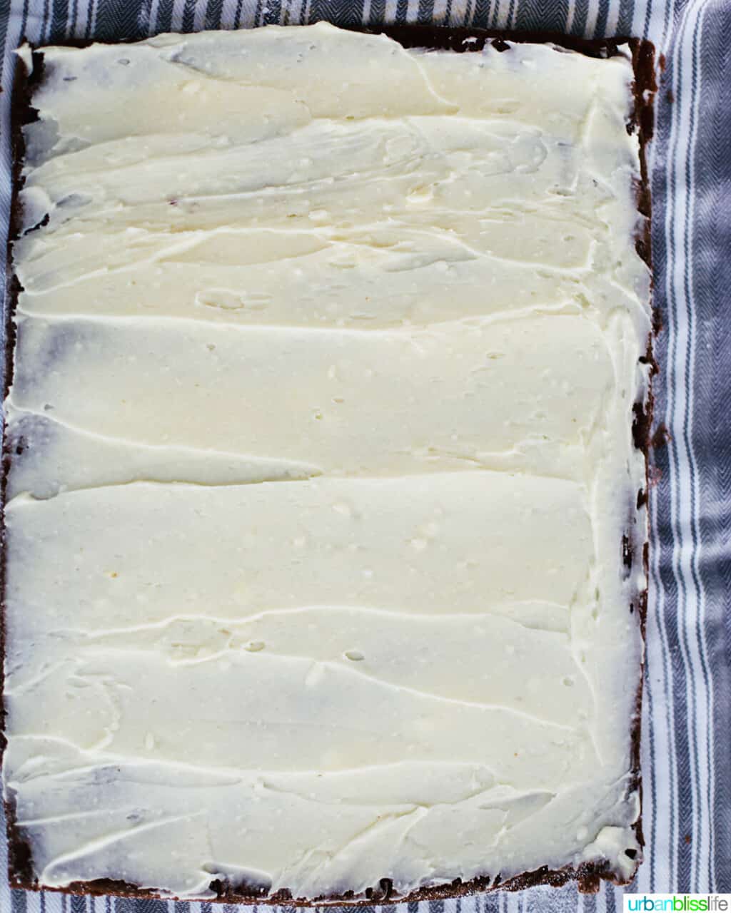cream cheese filling on sponge cake