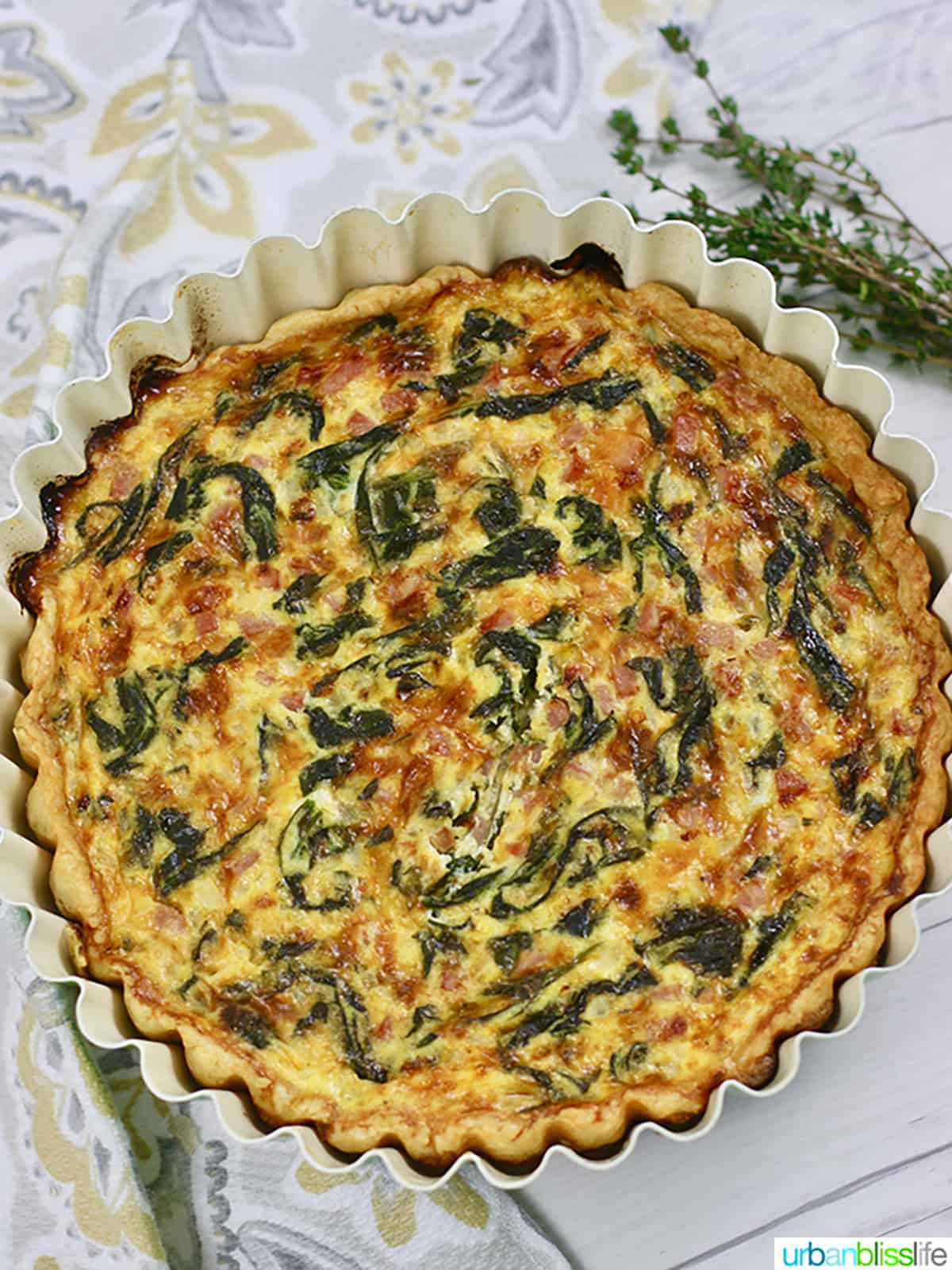 Ham and Spinach Quiche recipe | Urban Bliss Life