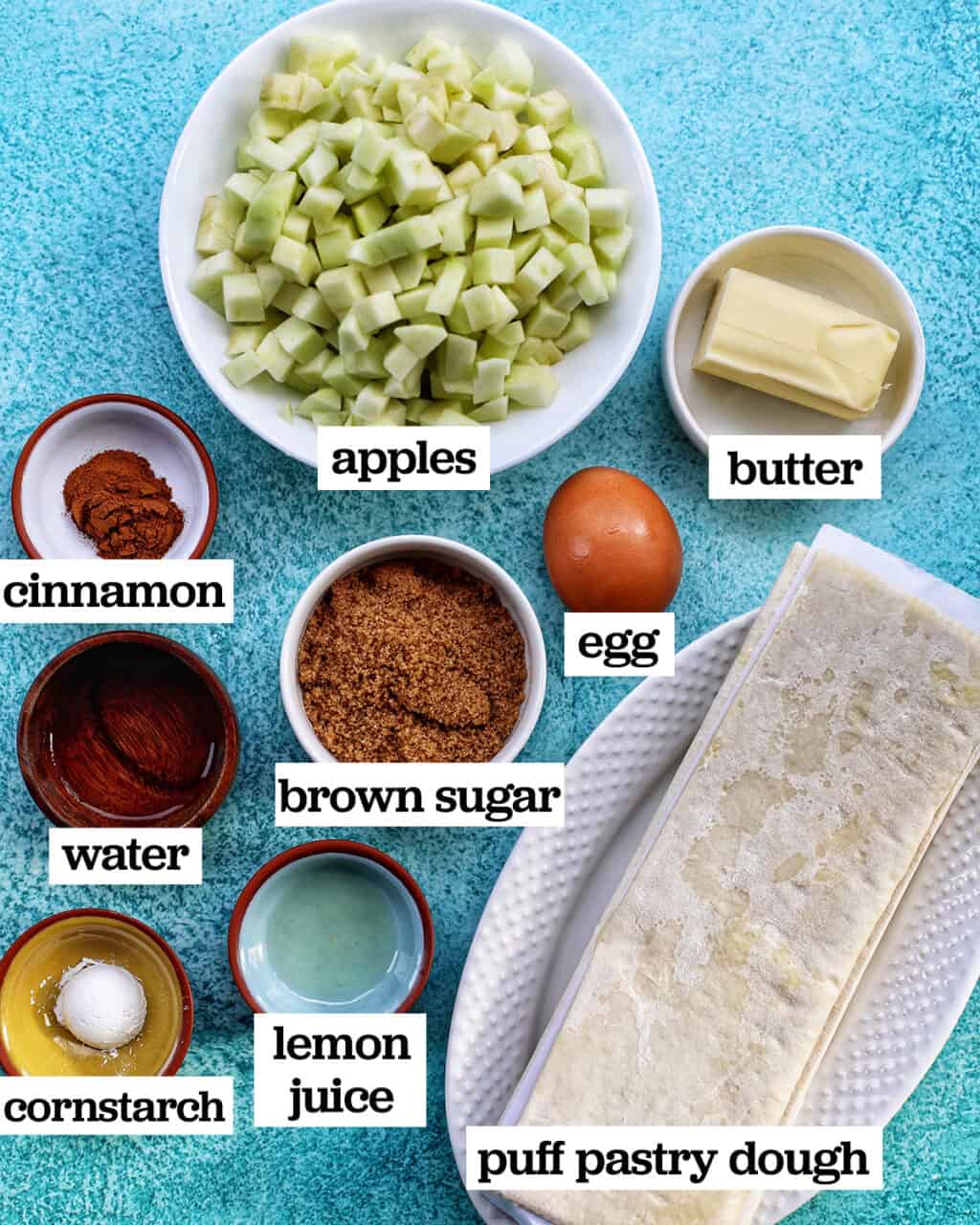 ingredients for Air fryer apple hand pies