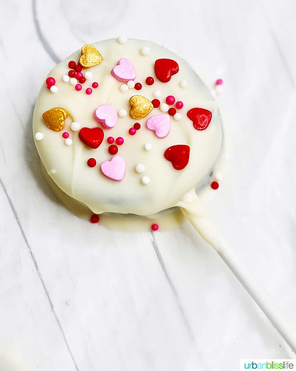 OREO pop decorated for Valentine's Day