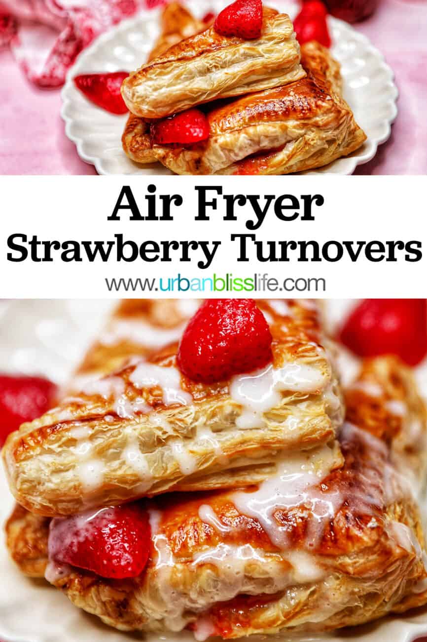 Air Fryer Strawberry Turnovers with text overlay