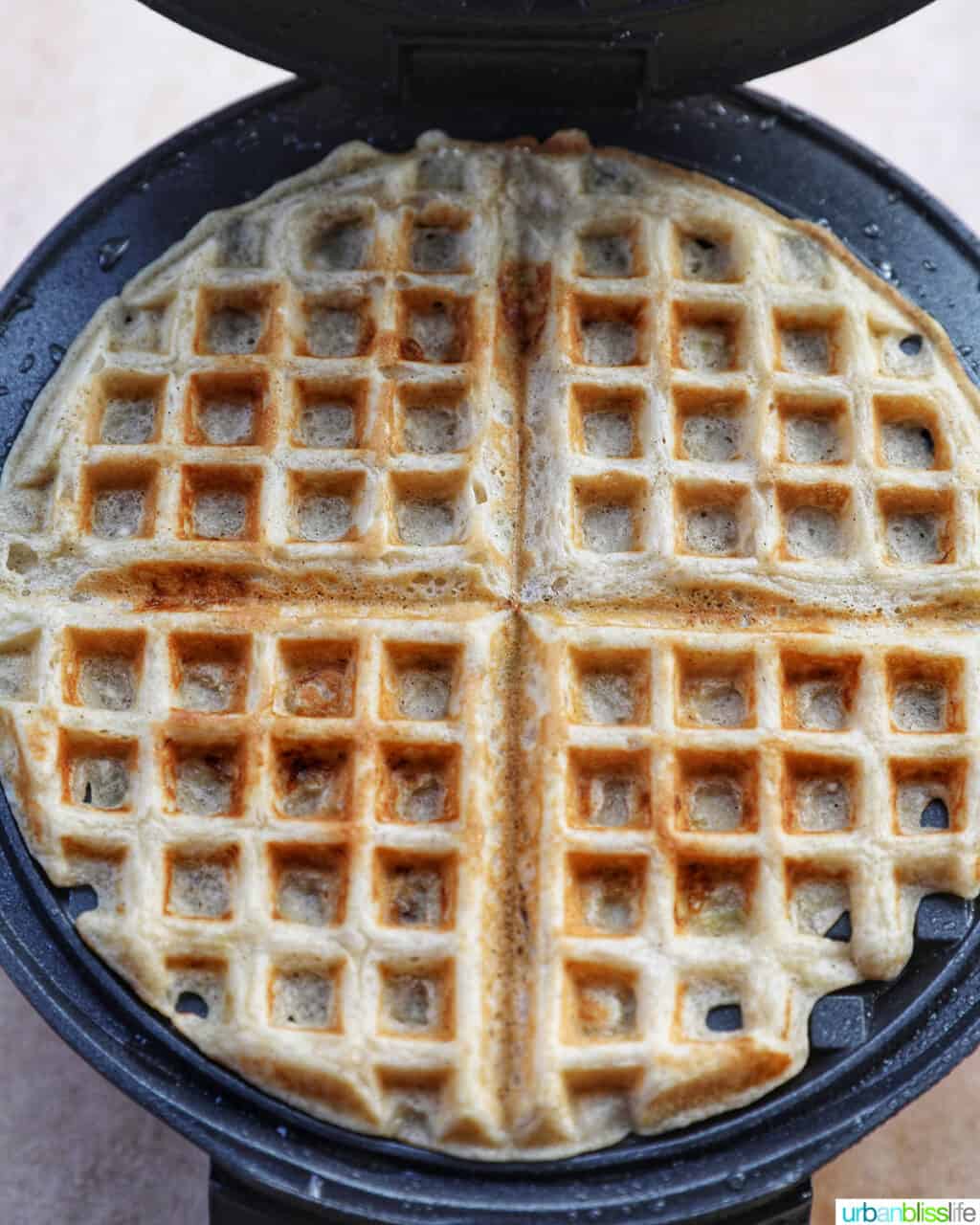 waffles cooked in waffle maker