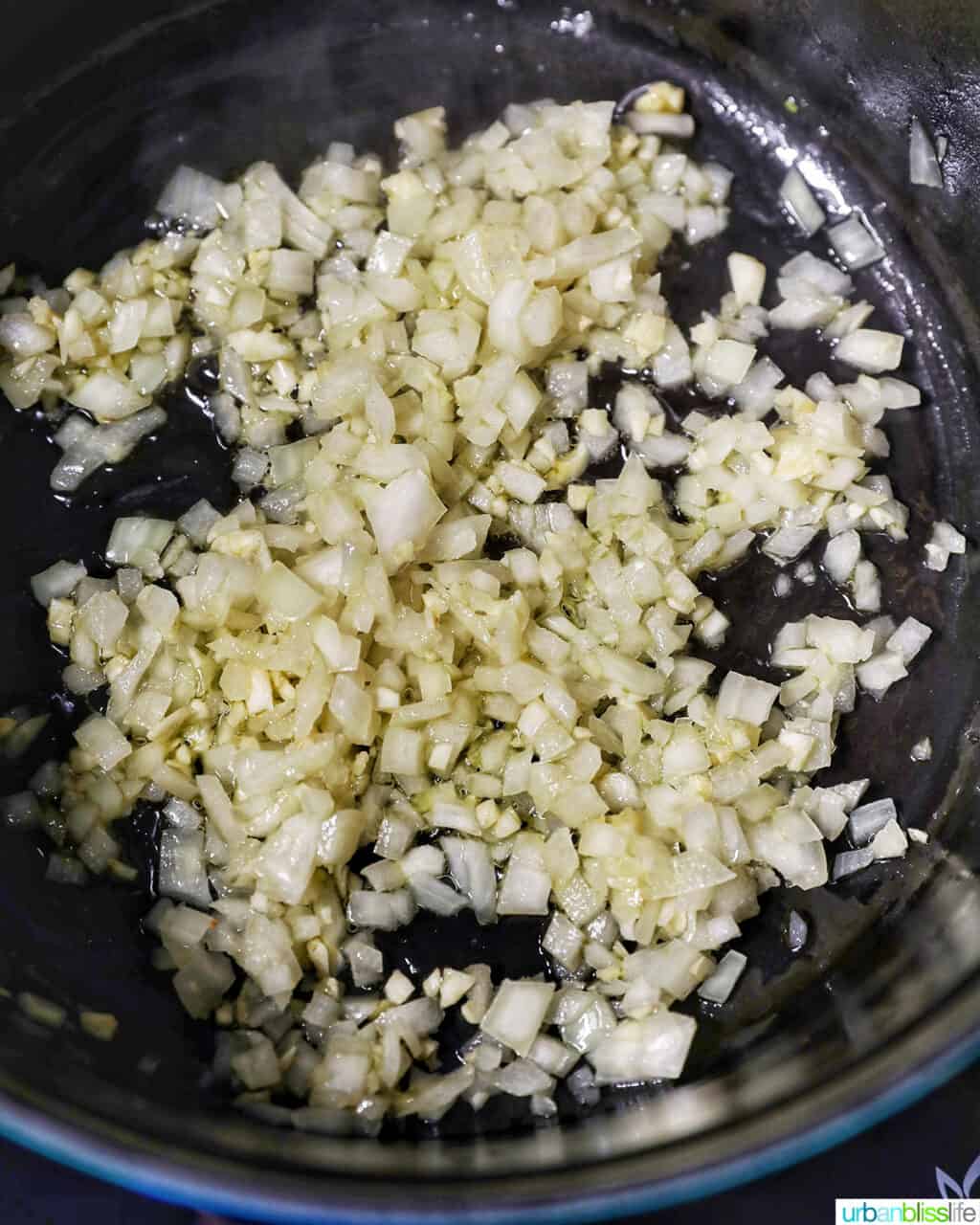sauteeing onions and garlic