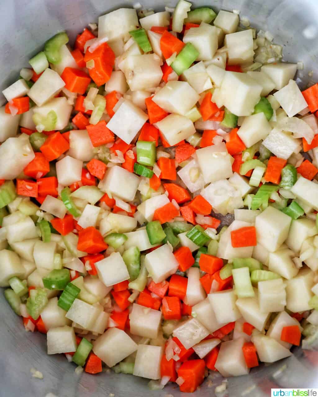 chopped veggies in instant pot