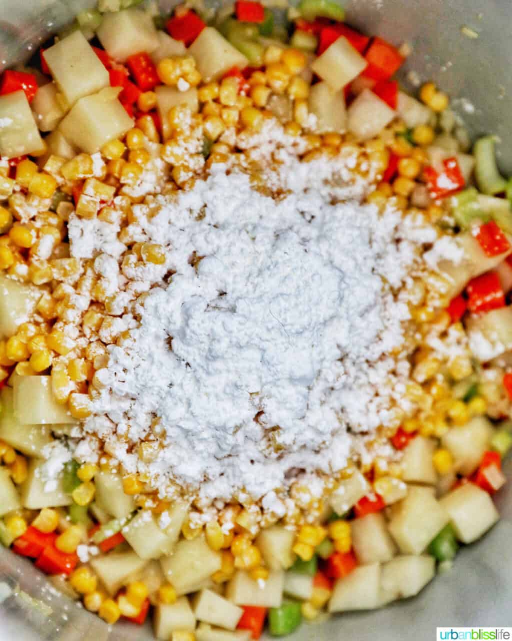 adding cornstarch to veggies in instant pot