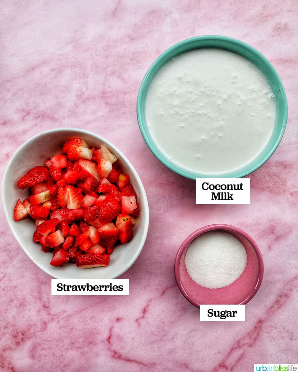 ingredients to make Korean Strawberry Milk