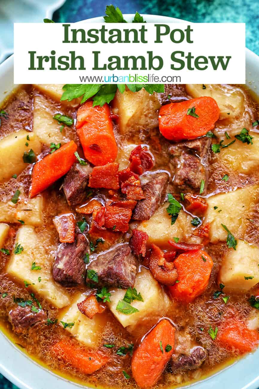 Instant Pot Irish Lamb Stew  with text overlay