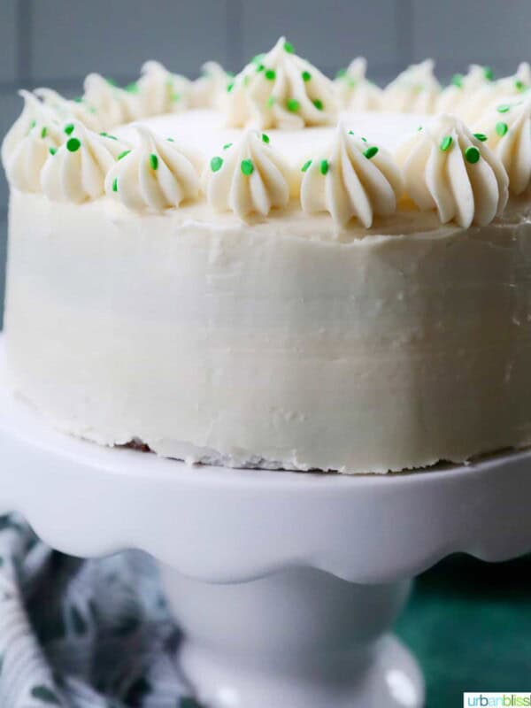 green velvet cake with cream cheese frosting
