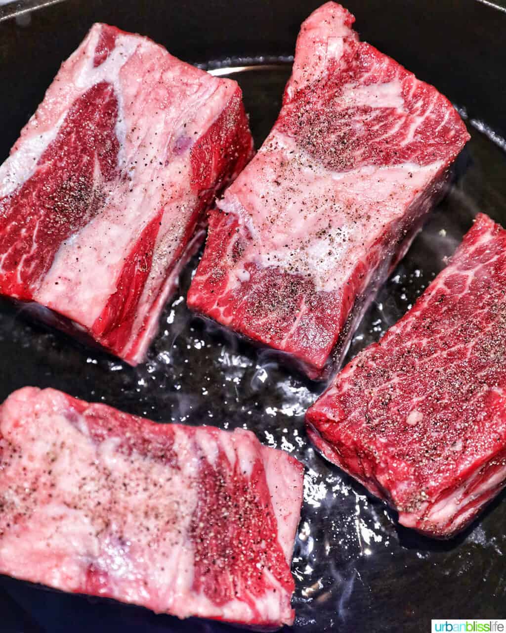 adding beef short ribs in the slow cooker