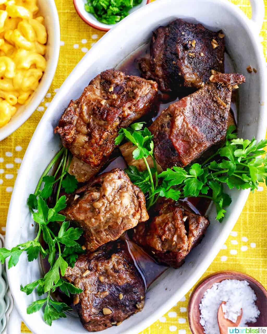 plate of slow cooker filipino short ribs adobo