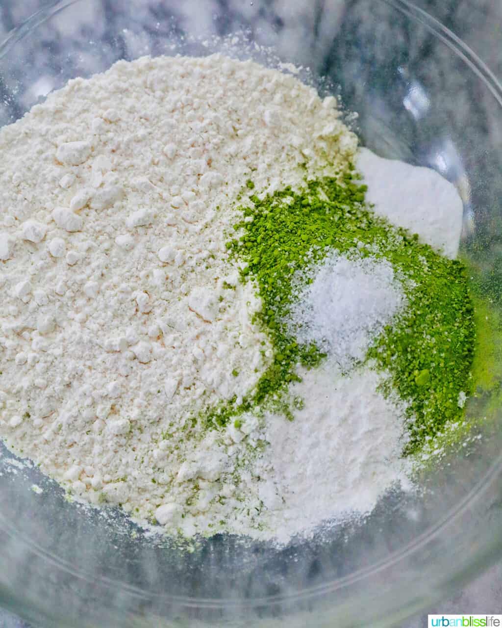 dry ingredients to make green tea cookies