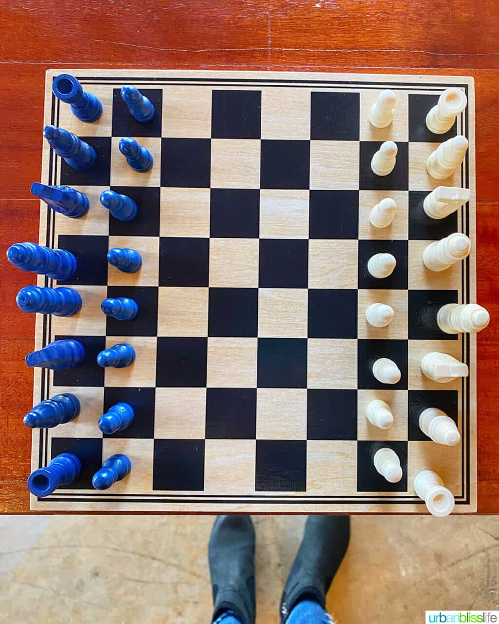 chess set at The Setting Inn Willamette Valley