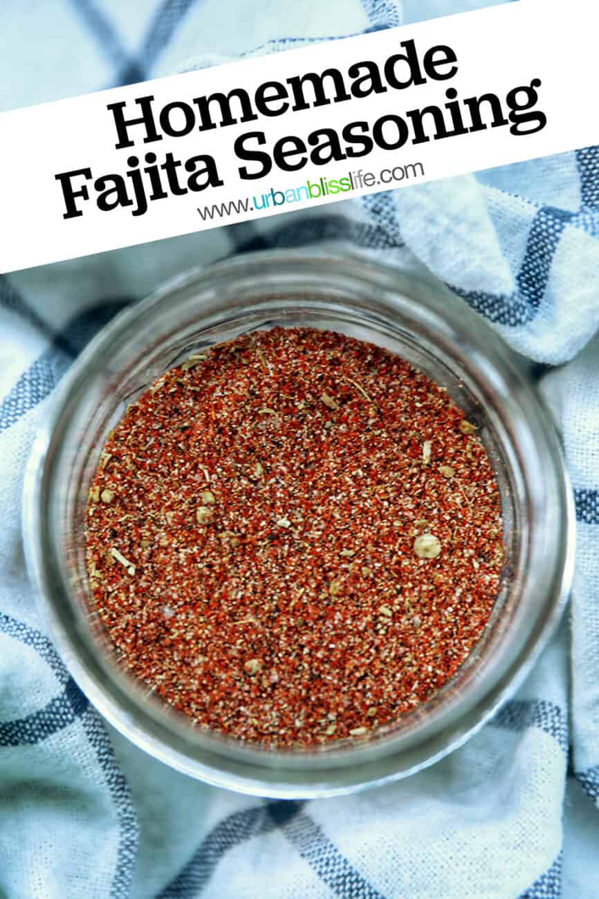 homemade fajita seasoning with title text overlay