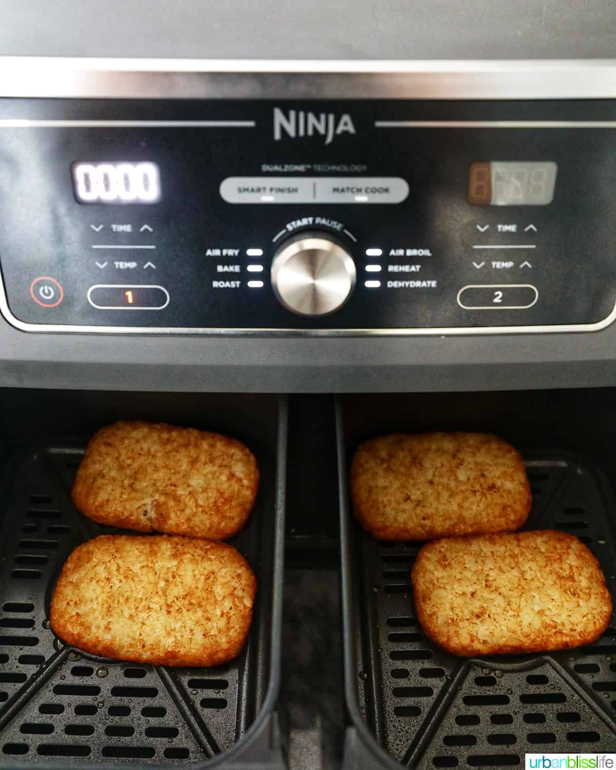 air fryer hash brown patties in the ninja foodi air fryer