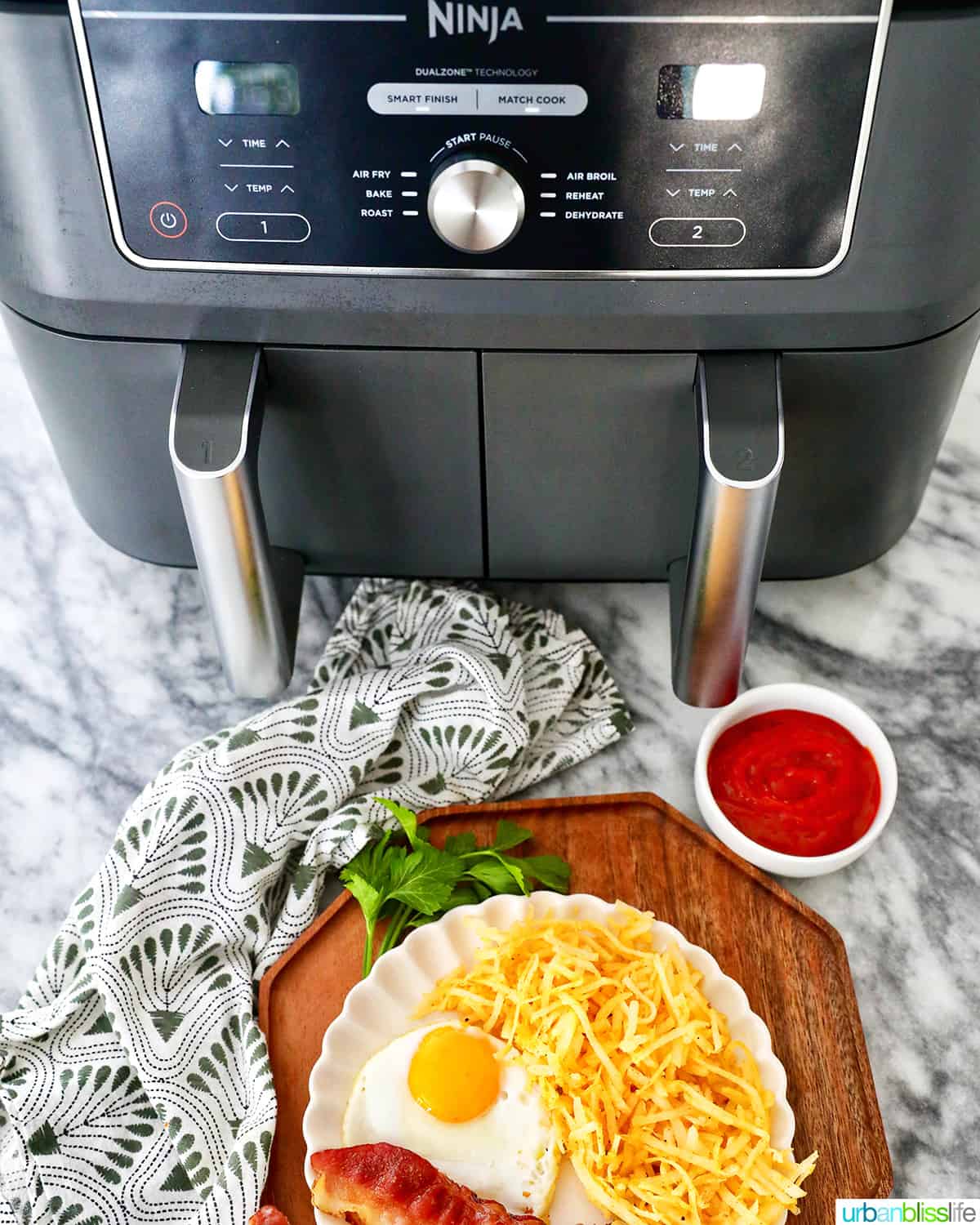 shredded air fryer hash browns with the Ninja Foodi Air Fryer