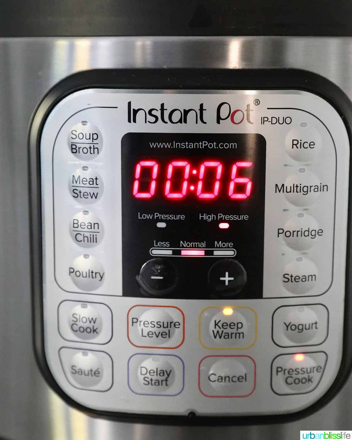 instant pot pressure cook for 6 minutes