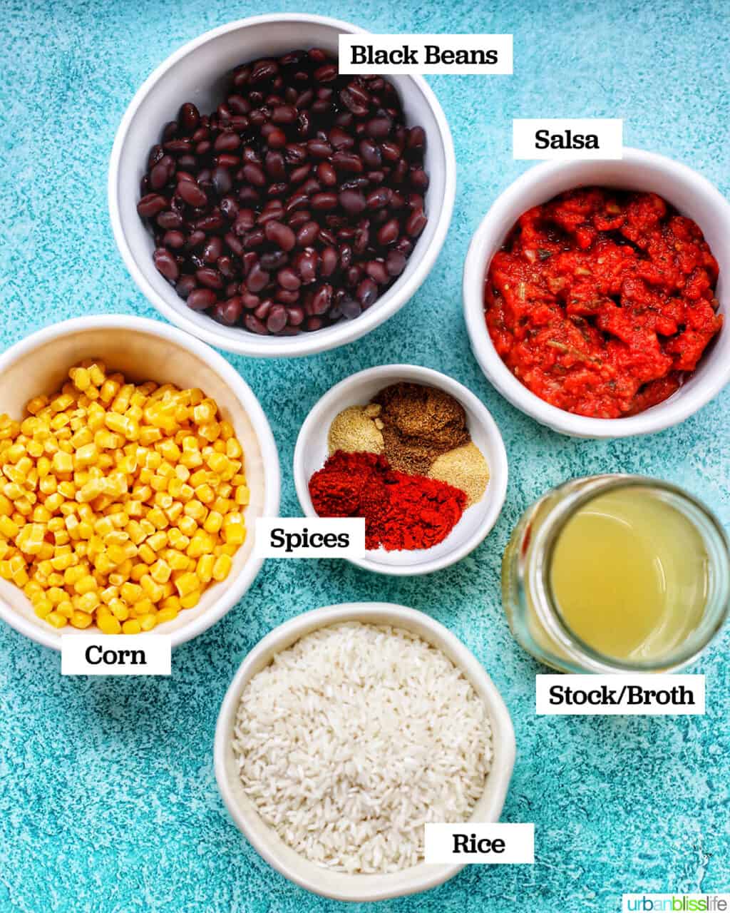 ingredients to make Instant Pot Vegetarian Burrito Bowl