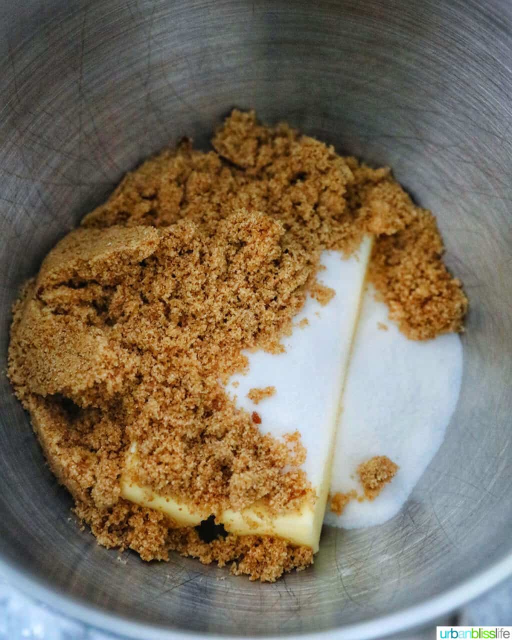 brown sugar and butter in a bowl