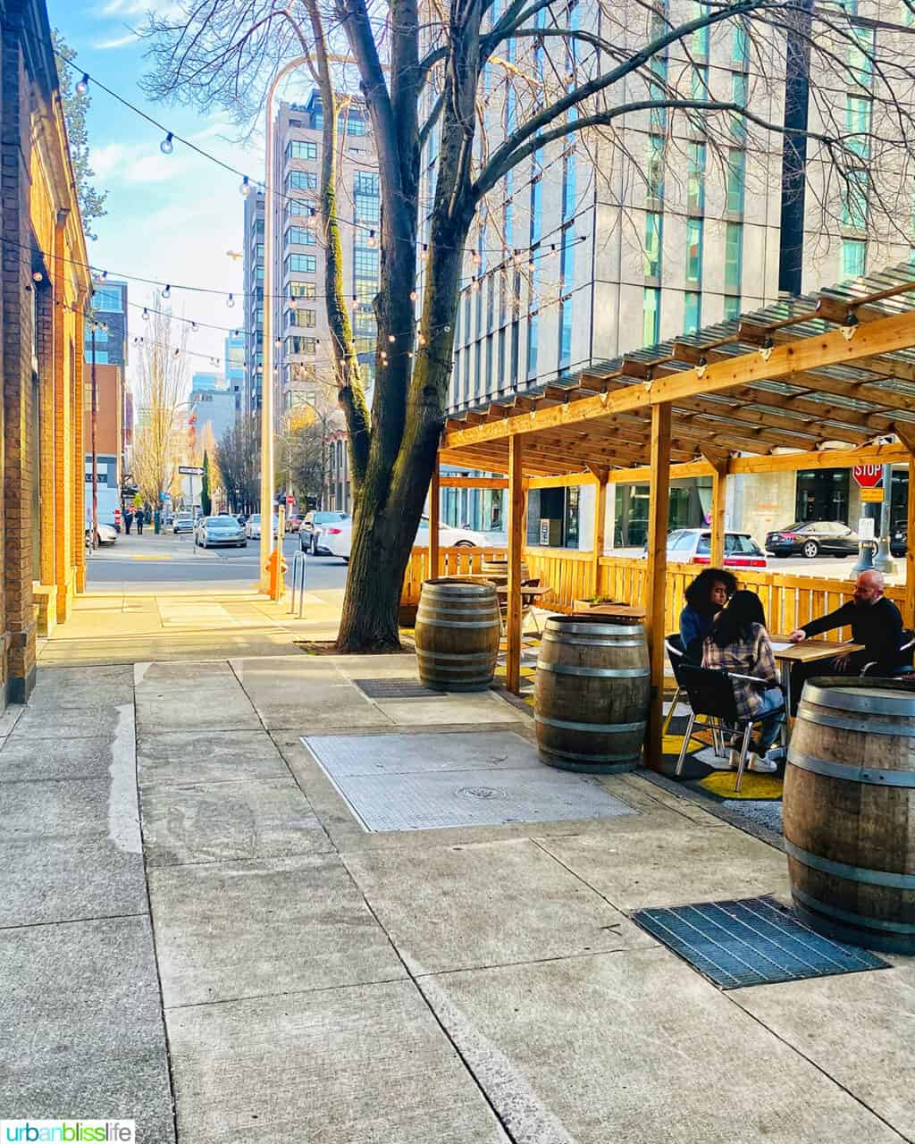 outdoor patio space at caffe allora