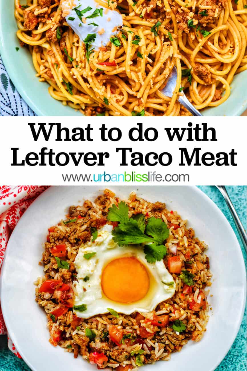 what to do with leftover taco meat with title text overlay