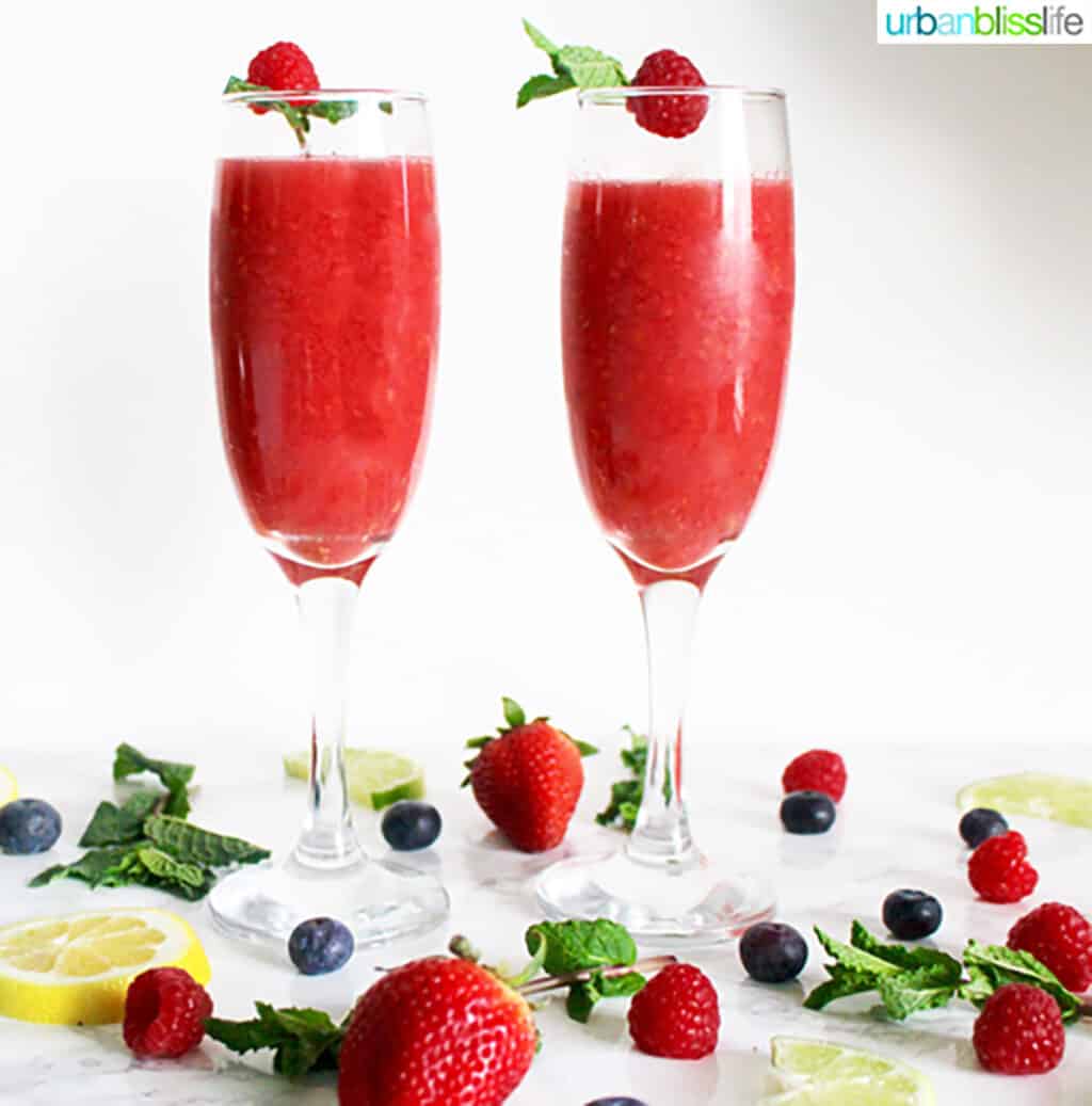 fruity cocktail recipes - raspberry bellini