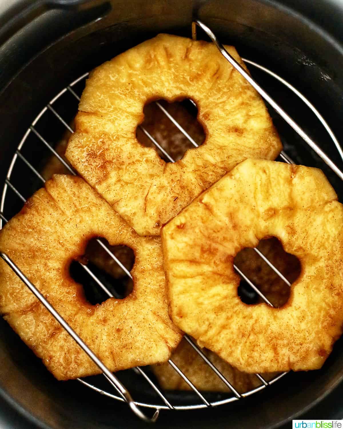 pineapple slices cooked in the air fryer
