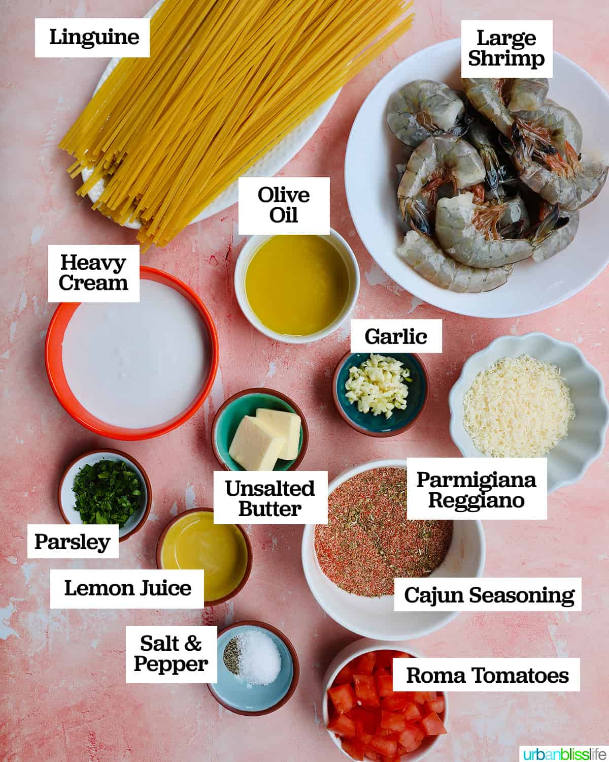 ingredients to make Cajun Shrimp Pasta