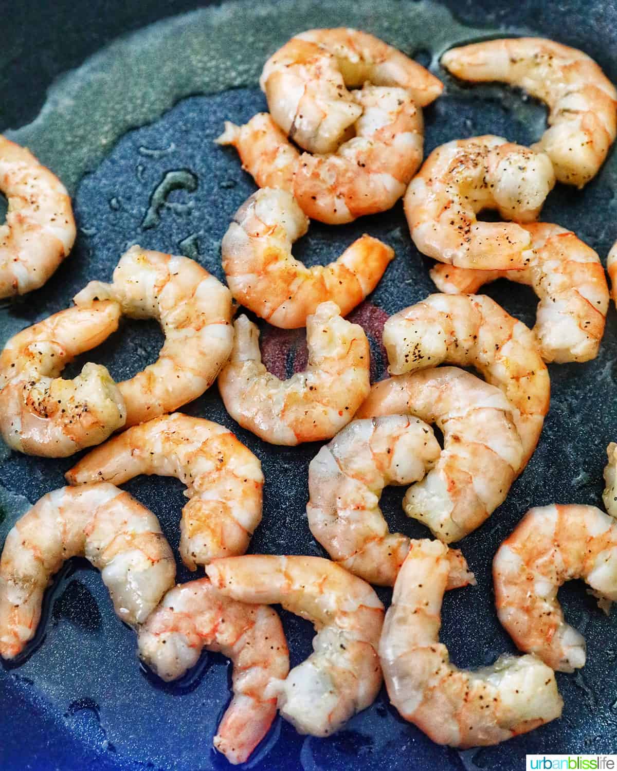 cooking shrimp in pan