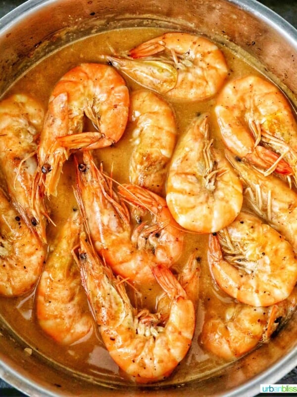shrimp adobo cooking in a pan