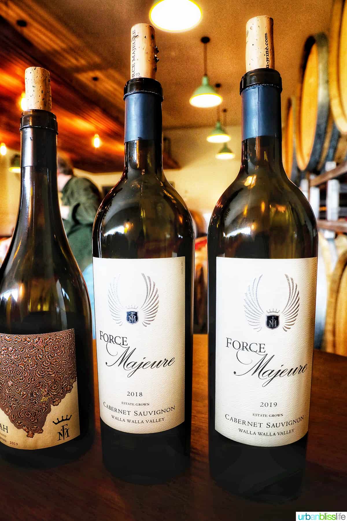 force majeure winery wine bottles
