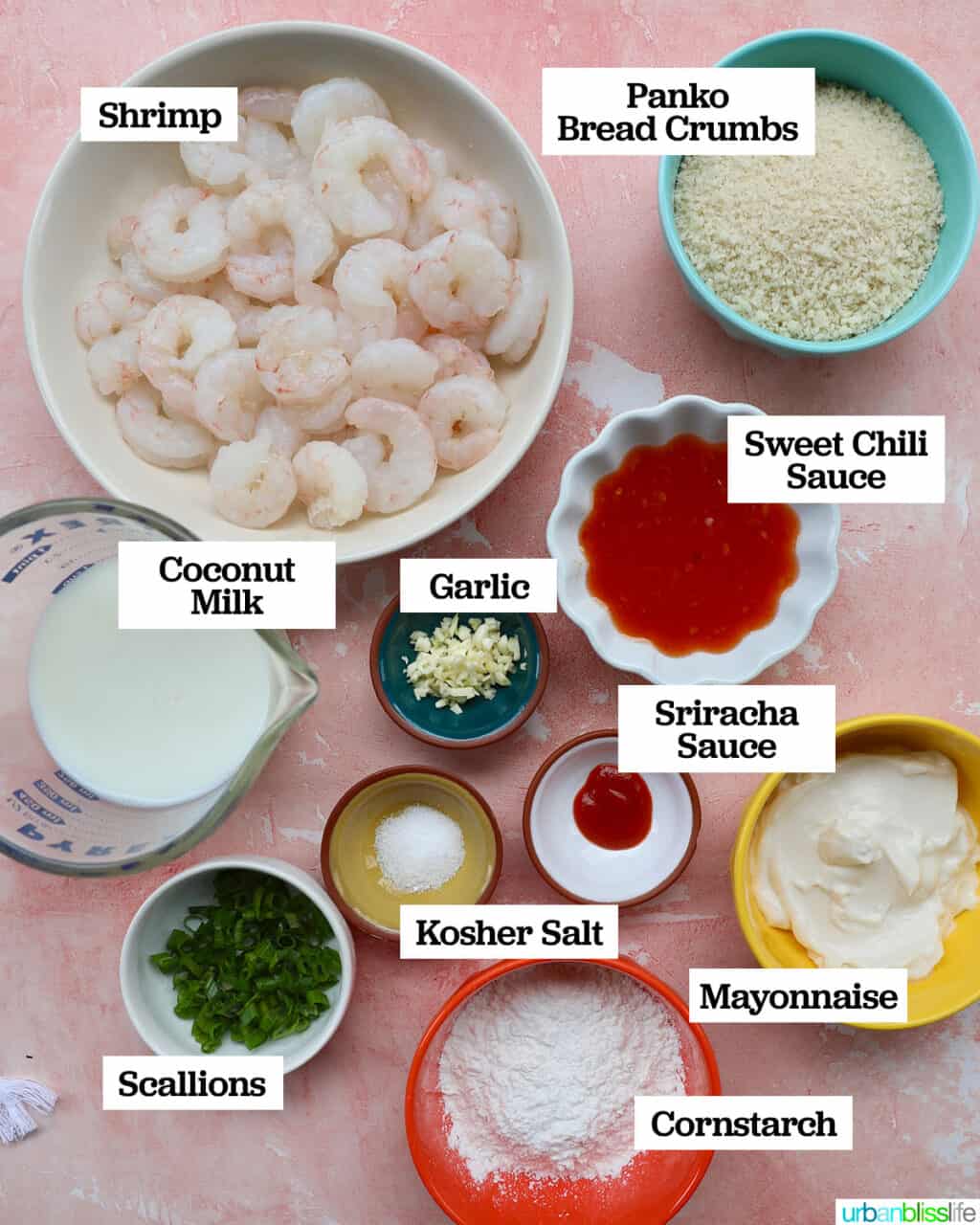ingredients to make air fryer bang bang shrimp