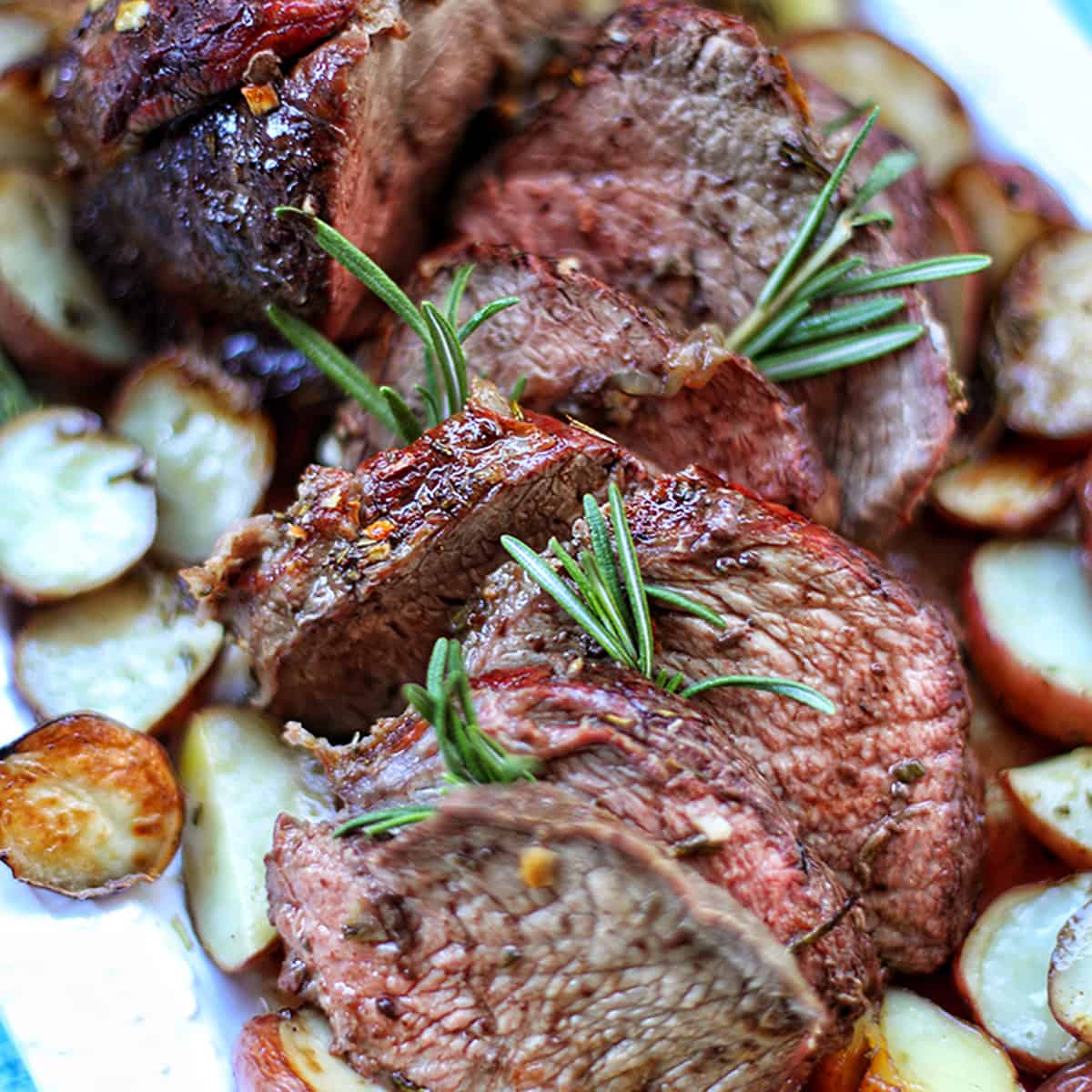 One-Pan Garlic Rosemary Sirloin Tip Roast with Potatoes-image