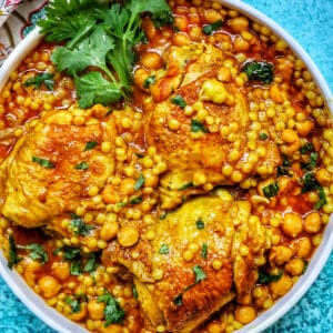 instant pot moroccan chicken in a bowl.