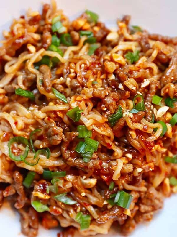 pork and peanut dragon noodles.