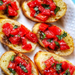 classic tomato and basil bruschetta.