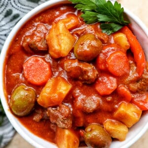 filipino beef caldereta stew.