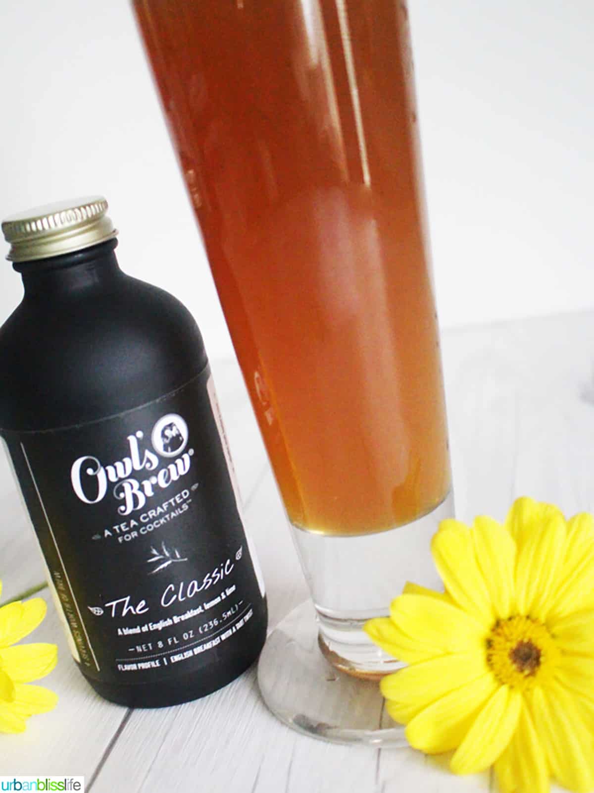 iced tea and beer cocktail with Iced  with Owl's Brew tea.