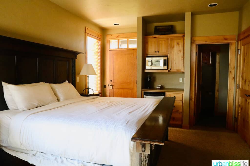 cabin bedroom at brasada ranch