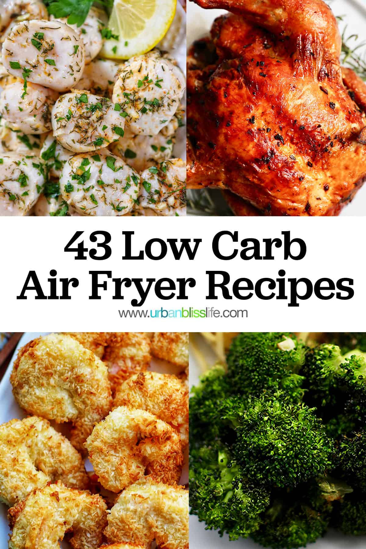 low carb air fryer recipes with title text overlay.