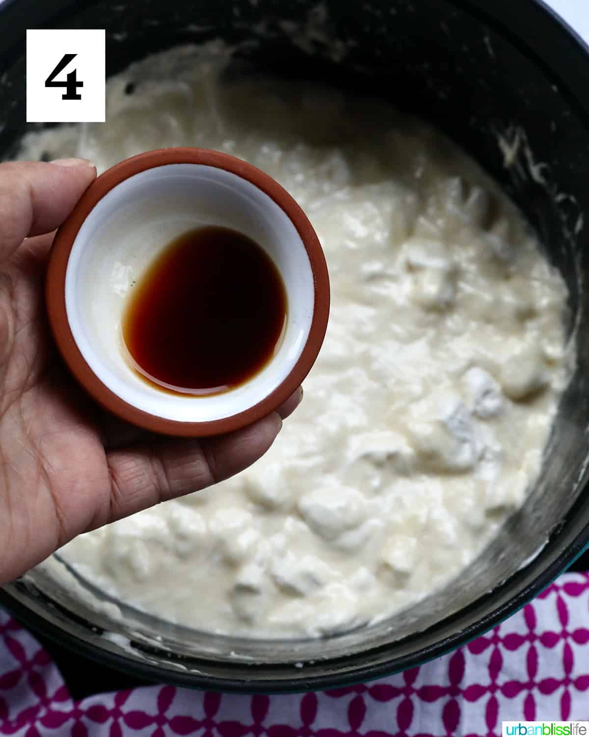 adding vanilla extract to melted marshmallows