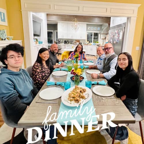 Jayme-Schotland Family with Chef Andrew Zimmern for Family Dinner TV Show.