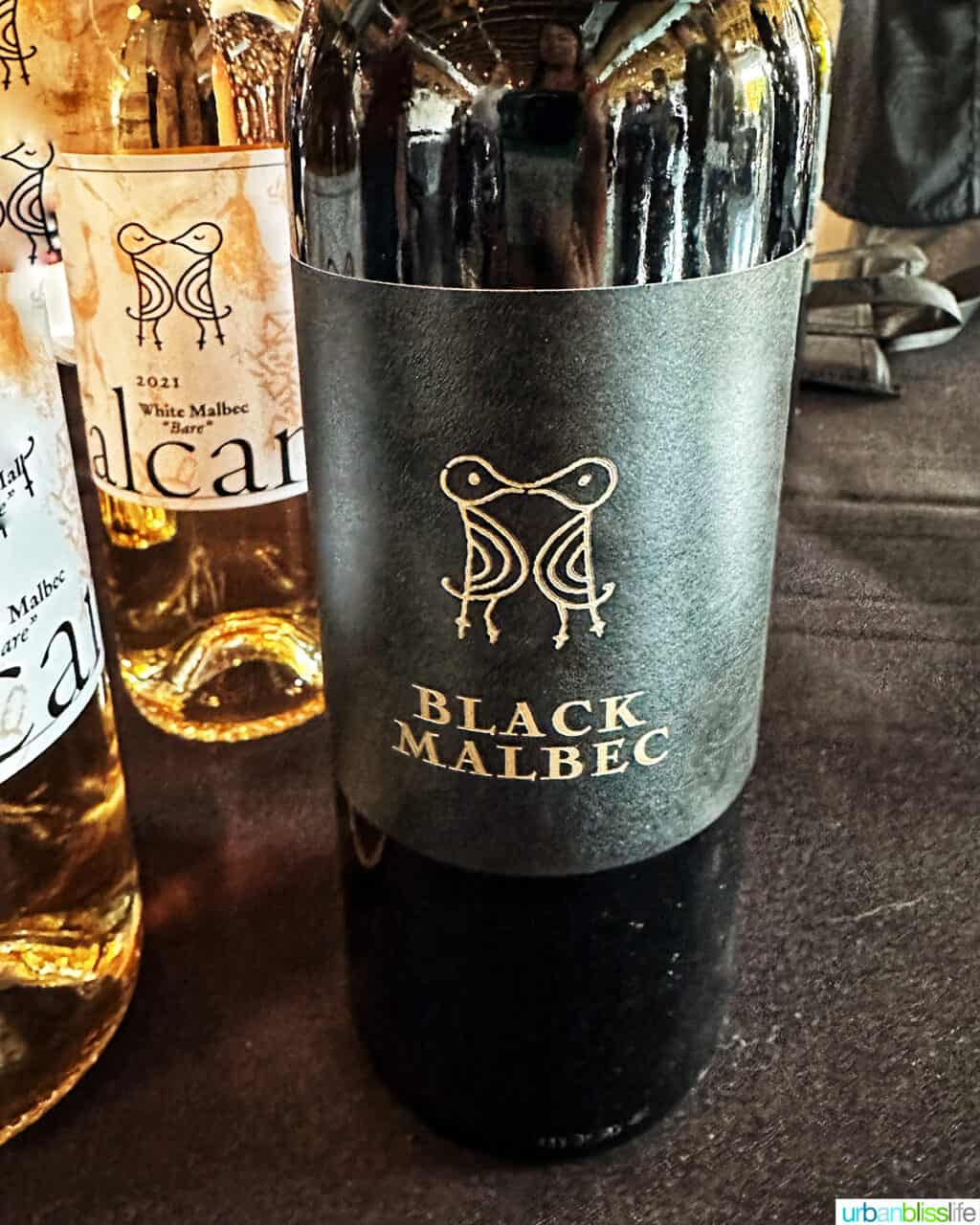 Bottle of Black Malbec by Valcan Cellars, an oregon winery.