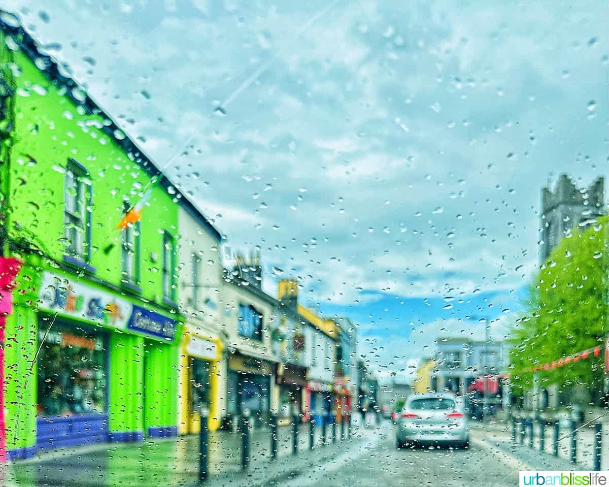 rain on windshield of car in ireland