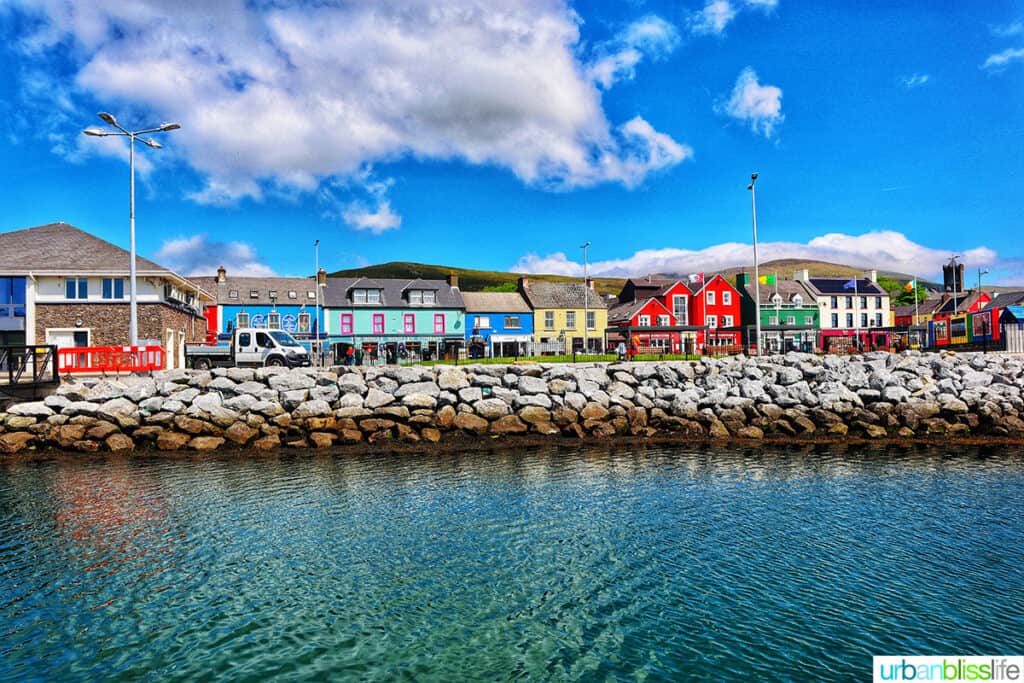 colorful buildings on waterfront in dingle, ireland
