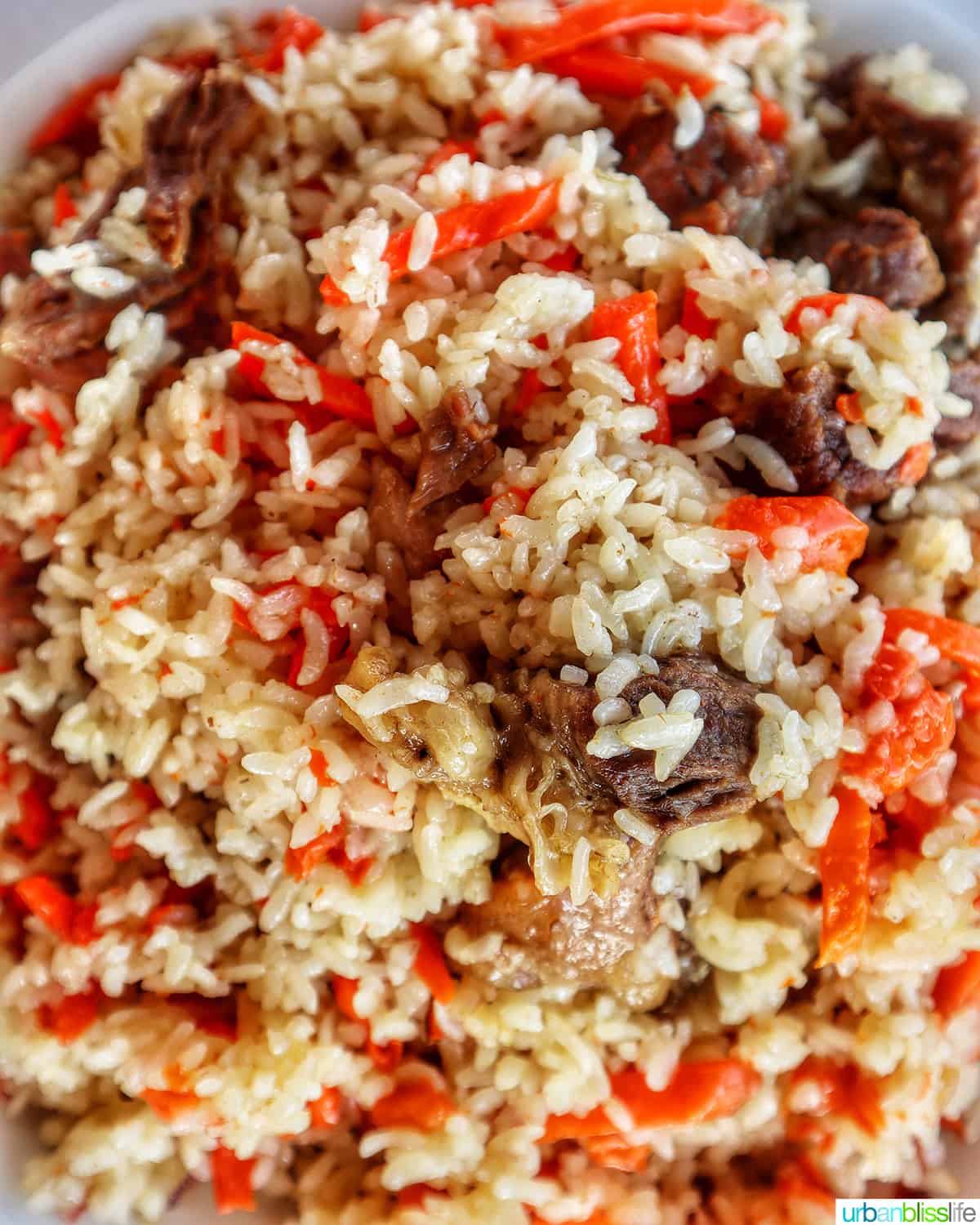 rice pilaf with horse meat.
