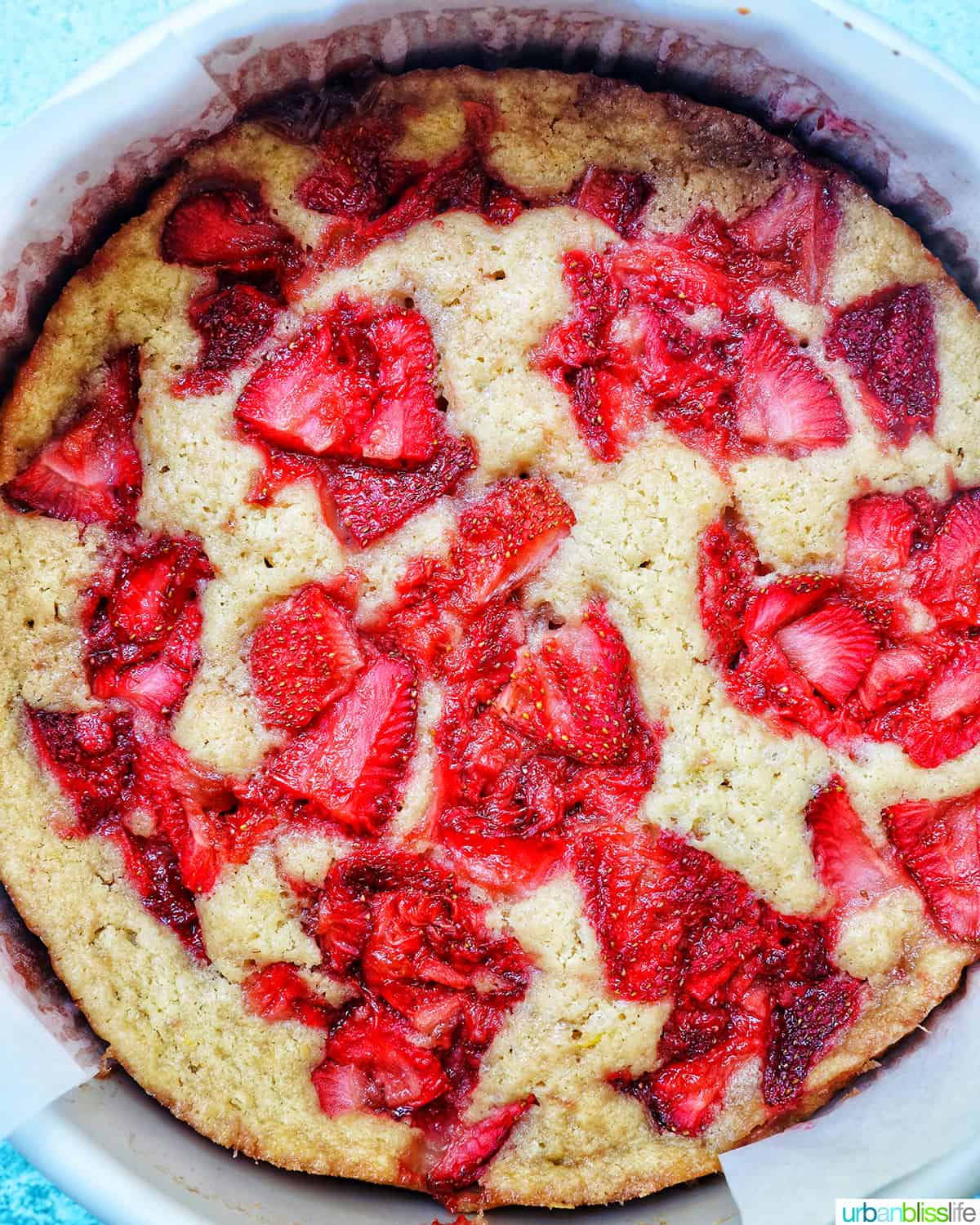Strawberry Spoon Cake just out of the oven.