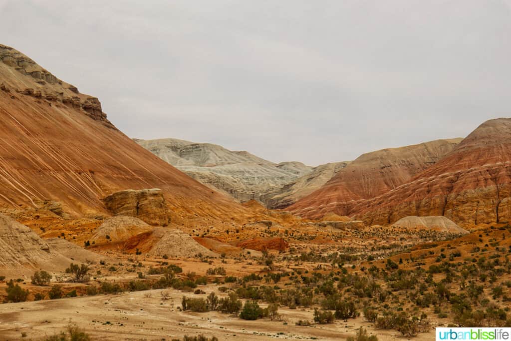 beautiful red sand mountains at Altyn-Emel national park near Almaty, Kazakhstan.