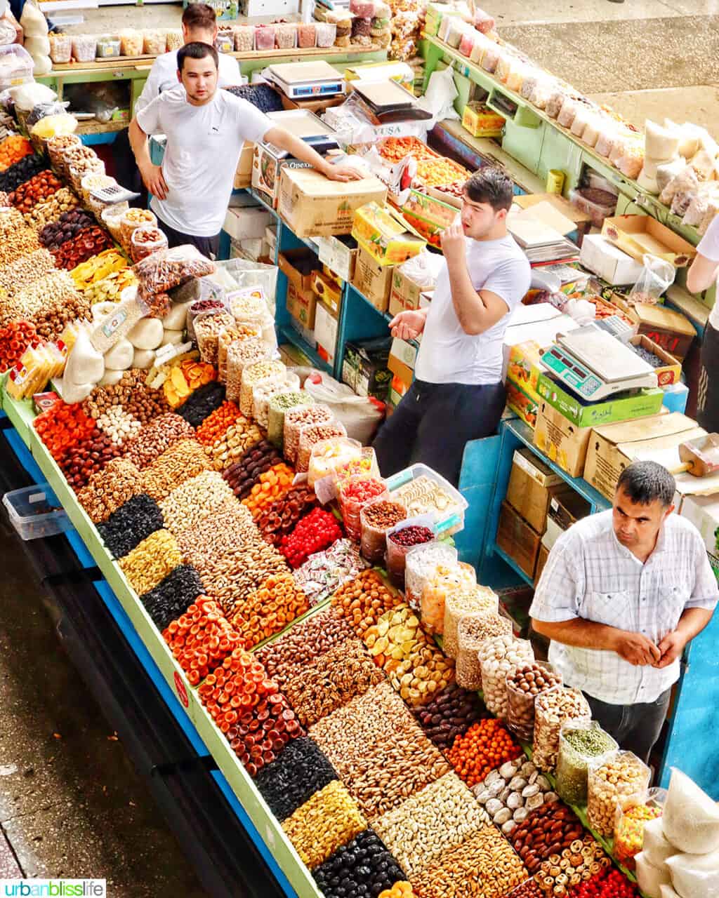 spice vendor at the  Green Bazaar in Almaty, Kazakhstan.