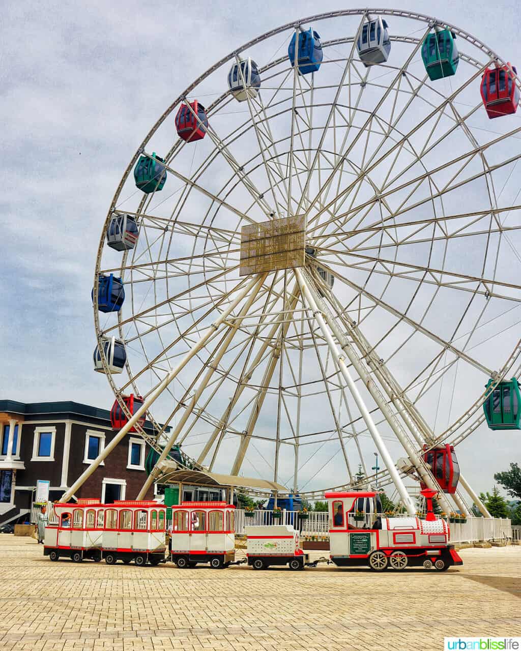 large ferris wheel at Kok Tobe hill in Almaty, Kazakhstan.