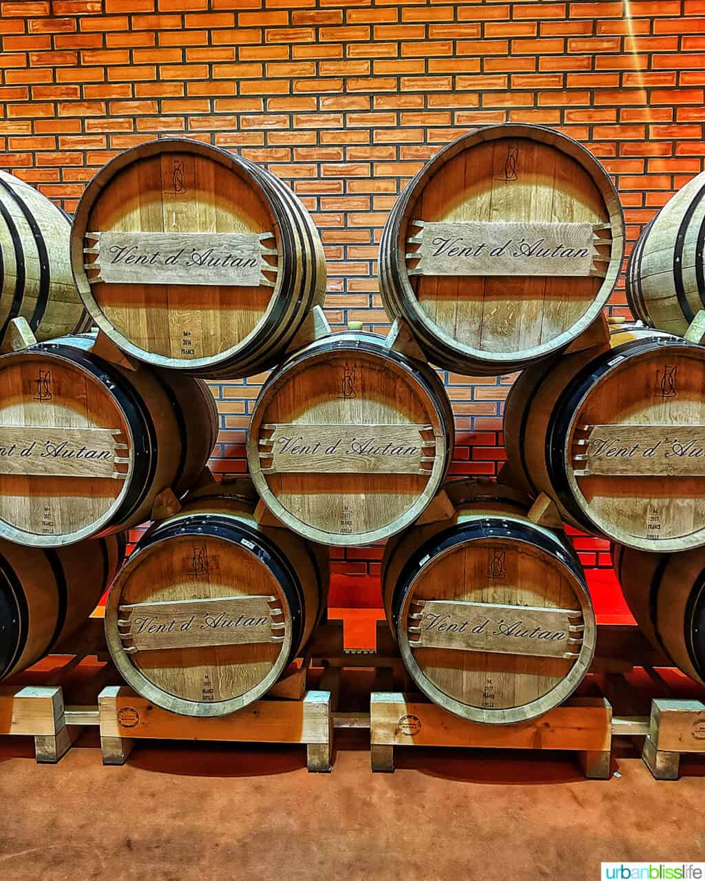 wine barrels at Arba Winery in Kazakhstan.